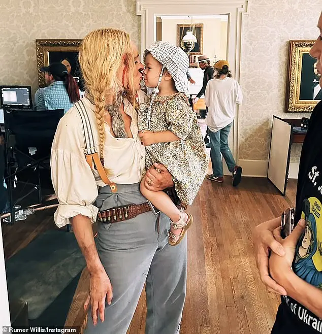 Earlier this month the proud mother showed off her 15-month-old daughter Louetta on the set of her latest film Broken Trail