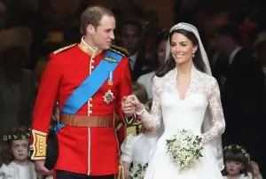 Kate Middleton and Prince Williams at their Royal Wedding in April, 2011.