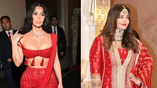 Kim Kardashian, Aishwarya Rai Bachchan at the Ambani bride. ( X, Instagram )