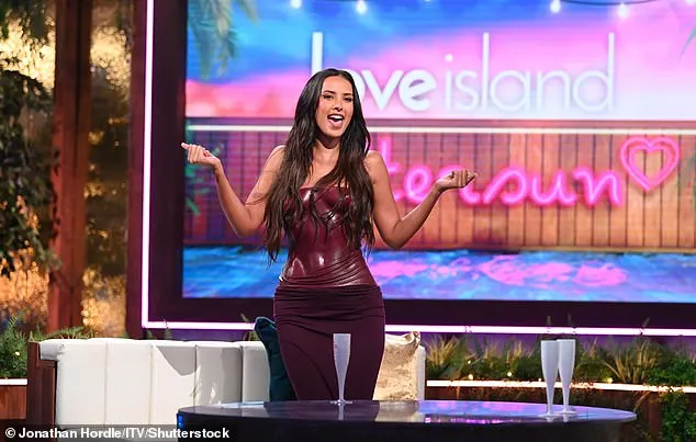 Maya put on a busty display as she hosted Love Island: Aftersun on Sunday just days ahead of the final