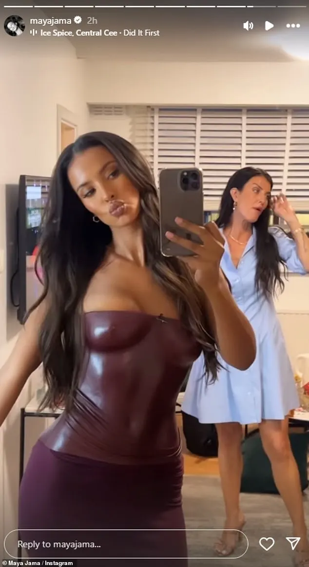 In one cheeky post before going live, Maya gave viewers a sneak preview of her outfit as she wiggled in a sultry manner while posing in a mirror