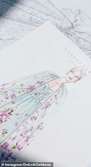 Dolce & Gabbana later shared a sketch of the stunning design