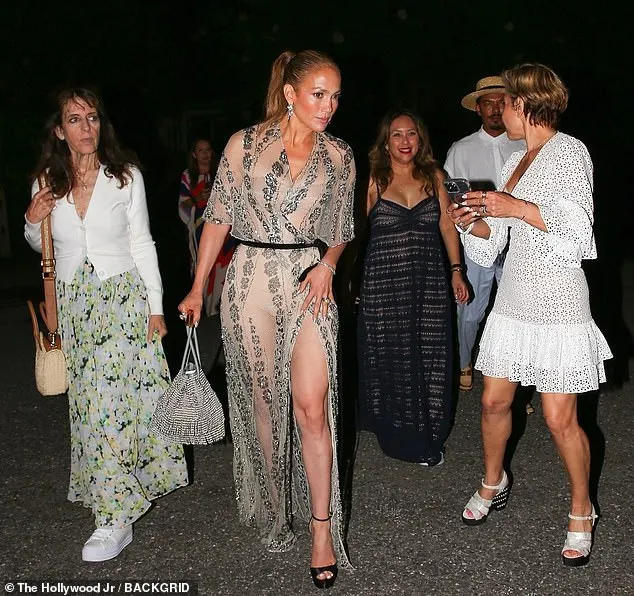 Lopez was surrounded by friends but her husband Ben Affleck was missing from the celebratory scene as rumors continue to swirl that their two-year marriage is on the outs