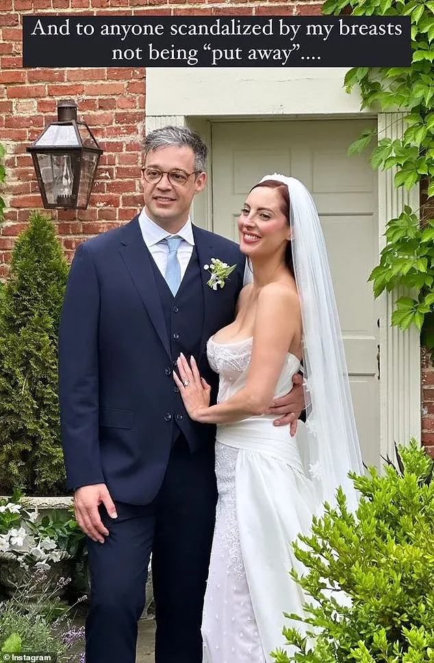 Eva tied the knot with chef Ian Hock in late June, but said comments over the way her chest looked in her strapless Kim Kassas gown reduced her to tears