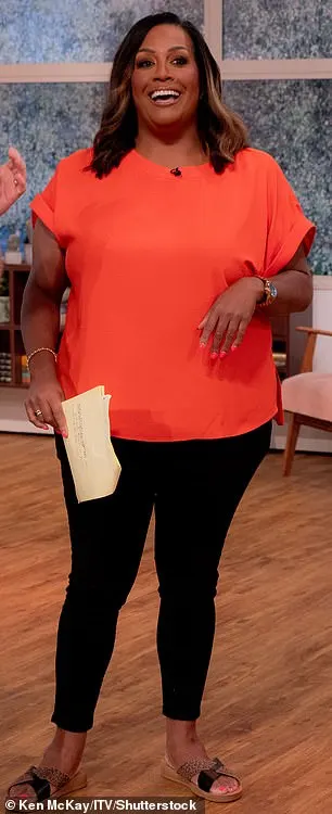 Alison looked amazing in a bright orange top and skinny jeans on Wednesday