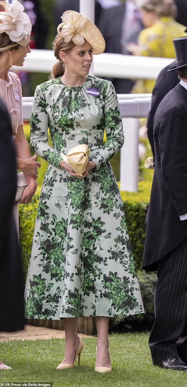 Princess Beatrice stole the show at Ascot in this green floral Emilia Wickstead creation