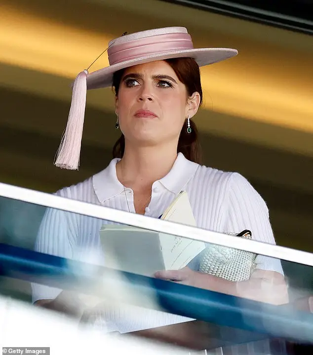 Princess Eugenie holding her Anya Hindmarch clutch under her arm at Ascot 2024