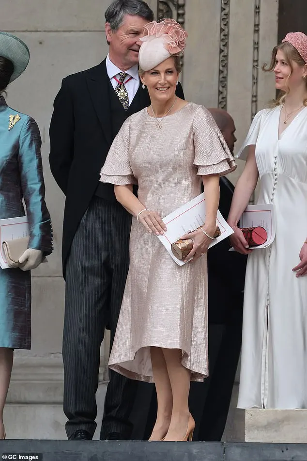 Sophie looked stunning at the National Service of Thanksgiving in 2022 in a metallic Suzannah frock