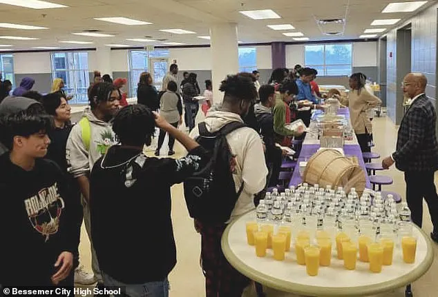 Students at the school are seen earlier this year. Baseball caps and hoodies will not be allowed from August