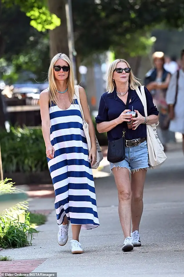 Gwyneth Paltrow cut a fashion forward figure on Saturday as she was joined by her close pal Sheryl Berkoff for a shopping spree in the Hamptons