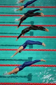 Swimmers wearing bodysuits at the 2000 Sydney Olympics, swimwear, uniforms, sports, athletes