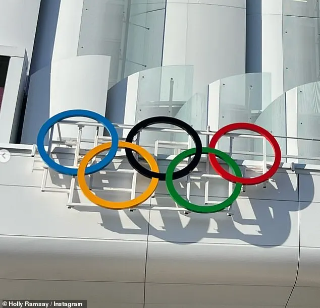 She also shared a snap of the Olympic rings as she continues to support her boyfriend