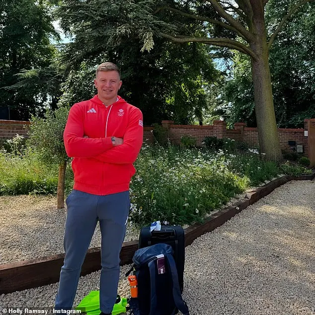 In one snap, the athlete posed in full sports gear, including his official Paris Olympics hoodie and bags - the swimmer is due to appear in his first race tomorrow