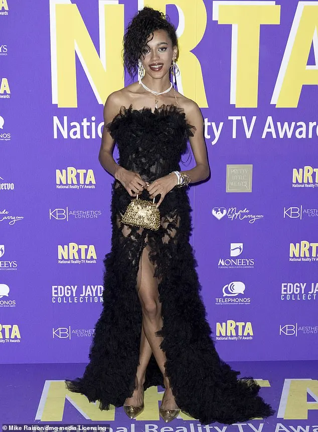 TOWIE's Lady Paris Smith, 25, who won Reality Personality of the Year at the 2023 awards, looked fantastic in a black, feathery, strapless gown which trailed the floor