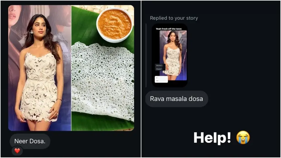 Netizens compare Janhvi Kapoor's dress to a dosa. (Instagram ) Netizens compare Janhvi Kapoor's dress to a dosa. (Instagram )