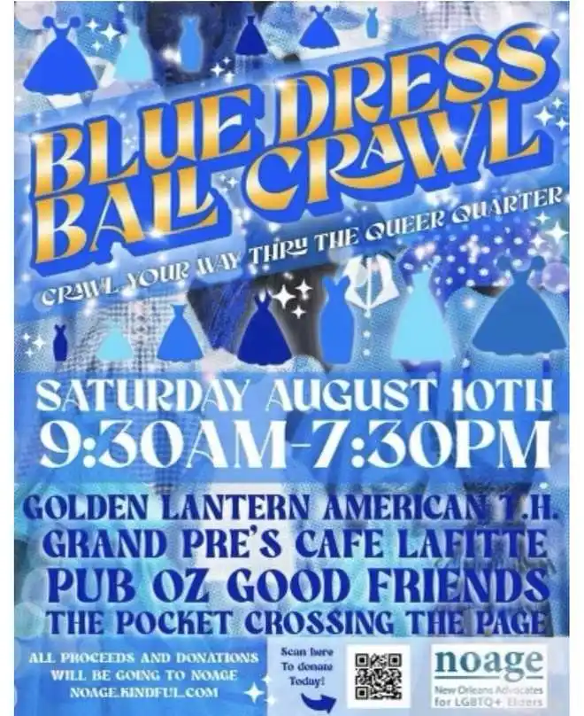 blue dress bar crawl