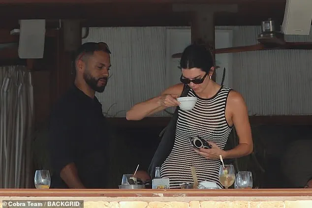 The Vogue cover girl was seen sipping on a warm beverage