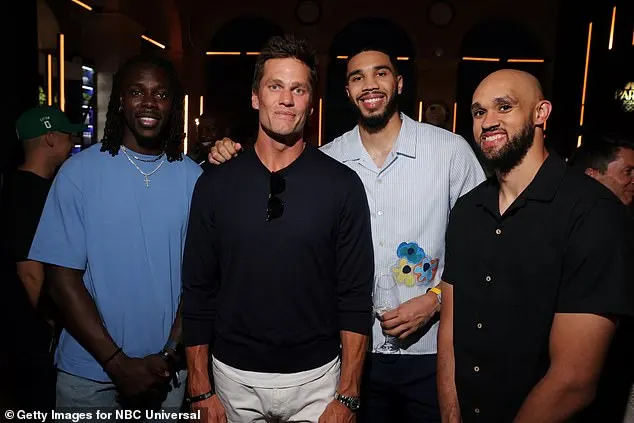 He also caught up with other athlete pals; (L-R) Jrue Holiday, Brady, Jayson Tatum and Derrick White