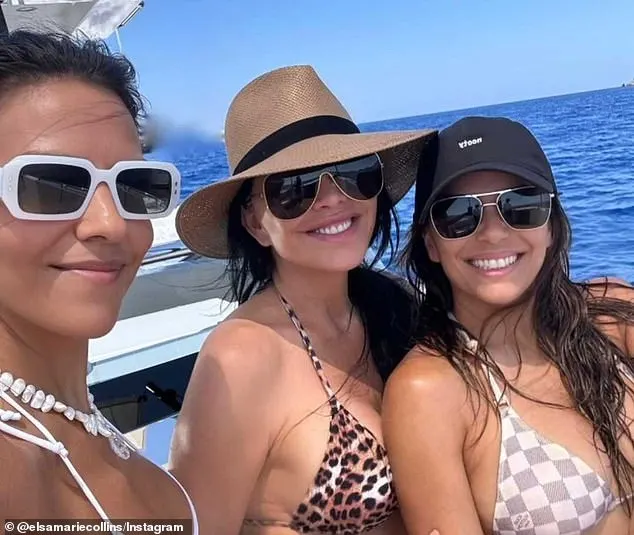 She was seen last week holidaying in Italy with two of her gal pals, Jeff Bezos ' wife Lauren Sanchez (center) and Eva Longoria (right)