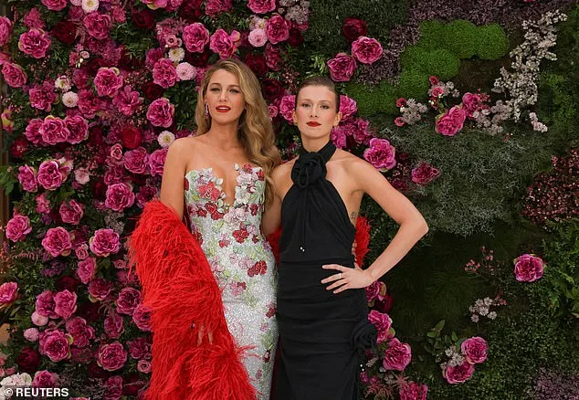 The 24-year-old actress posed for an array of red carpet snaps with her It Ends With Us co-star Blake, who looked stunning in an elegant floral gown