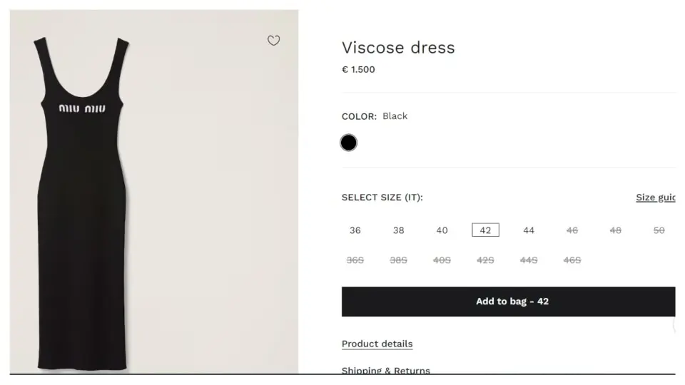 Malaika's dress is called Viscose dress. (miumiu.com)