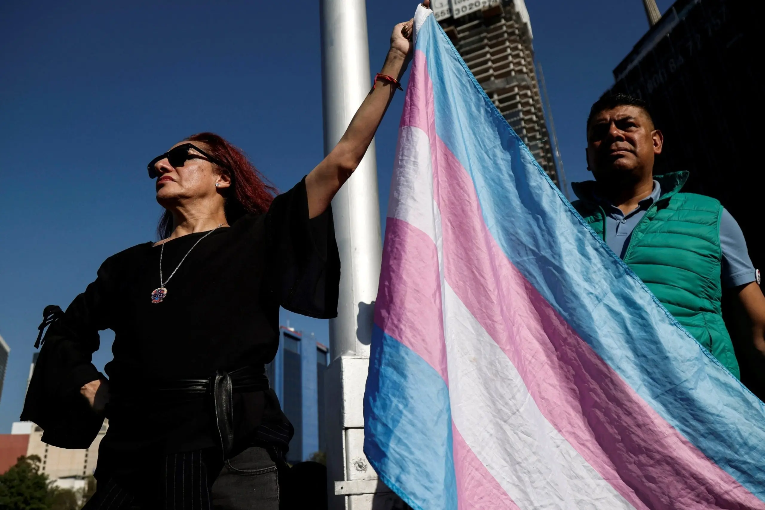 PHOTO: Members of the LGBTQ community take part in a protest following the murder of trans woman activist Samantha Gomes, Jan. 15, 2024, in Mexico City.