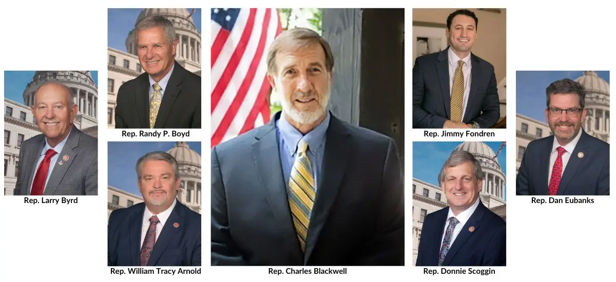 Headshots of the Seven MS State Representatives that signed HB 176