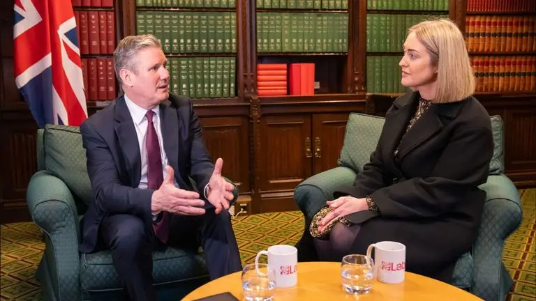 Sir Keir Starmer meets Brianna Ghey's mother, Esther Ghey. Pic: Keir Starmer/Flickr