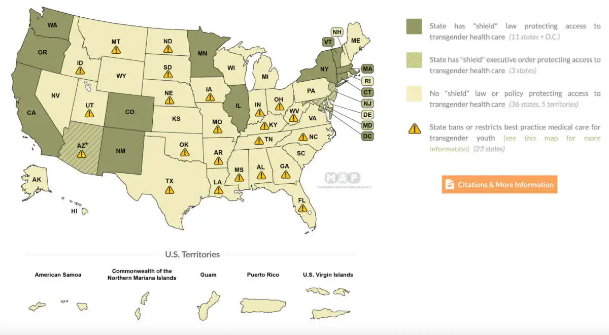 Equality Maps: Transgender Healthcare 'Shield' Laws.