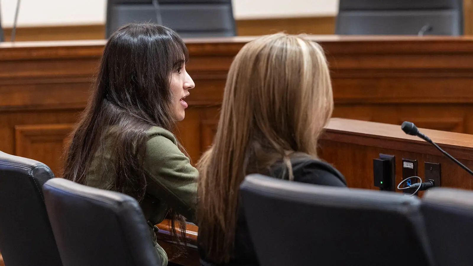 Chloe Cole, a detransitioner who advocates for not allowing transgender surgeries on minor children, testifies for the state Senate Labor, Health and Social Services Committee on Wednesday, Feb. 21, 2024.