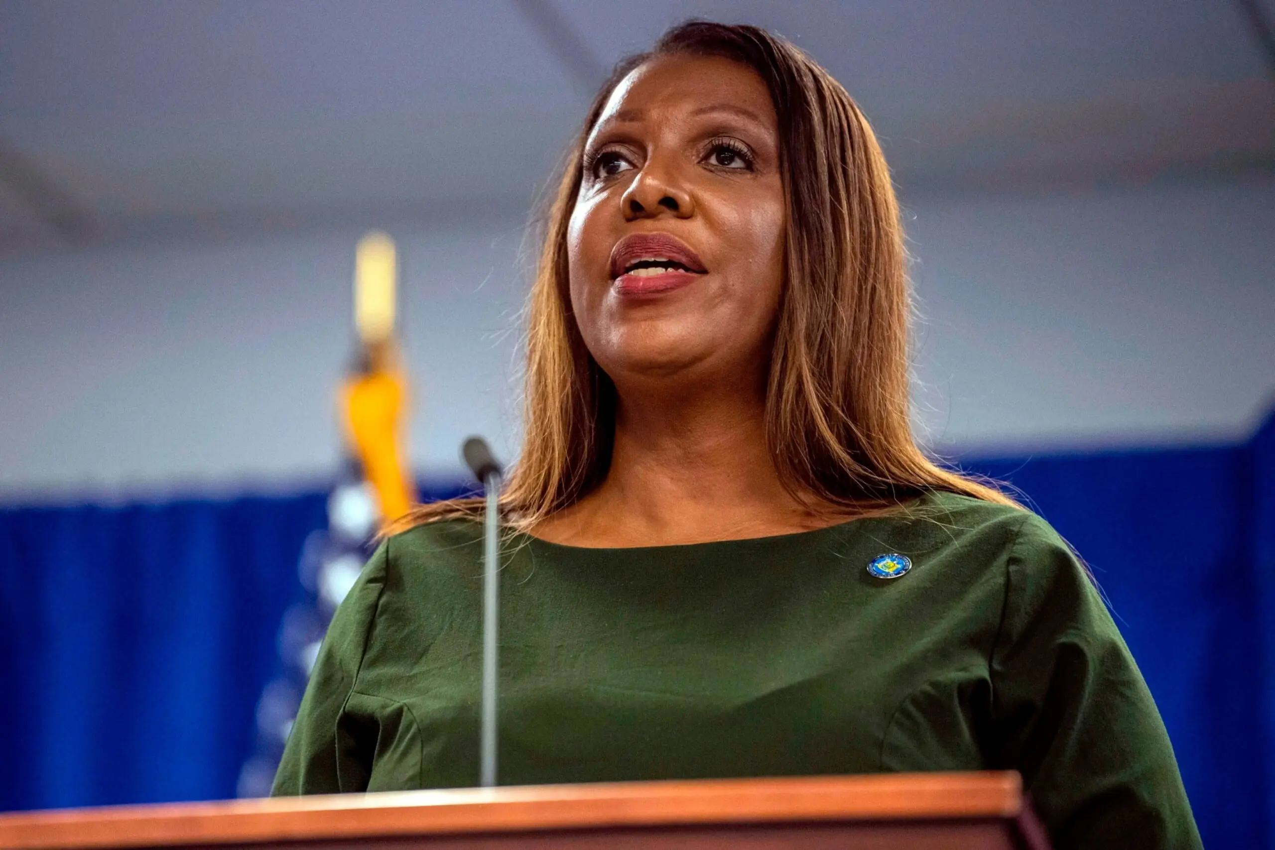 PHOTO: New York Attorney General Letitia James speaks during a news conference, Sept. 21, 2022, in New York.