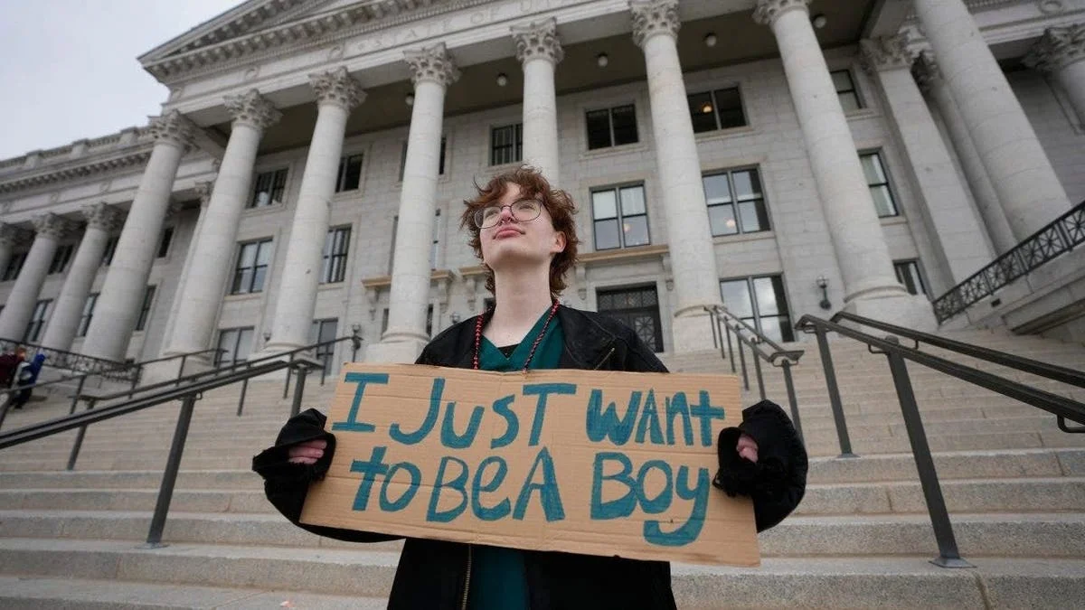 Trans kids rally at the Utah State Capitol