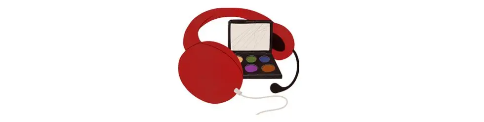 red headphones illustration