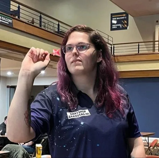 Noa- Lynn van Leuven was the first trans woman to play in a darts TV tournament