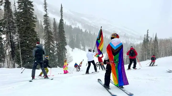 Queerski Pride Parade ride down Park City Mountain.