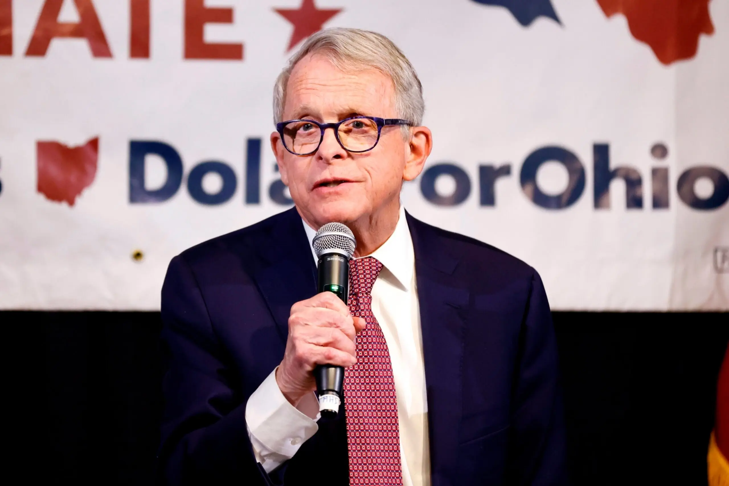 PHOTO: Ohio Governor Mike DeWine speaks during an event in Columbus, Ohio, on March 18, 2024.