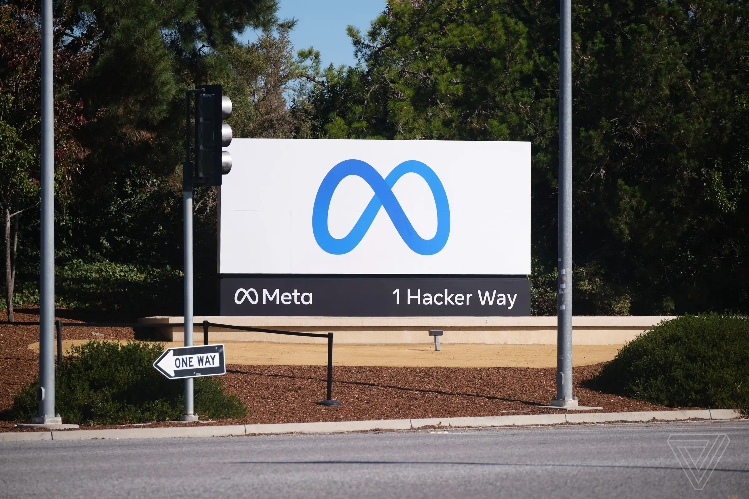 Meta billboard outside its headquarters