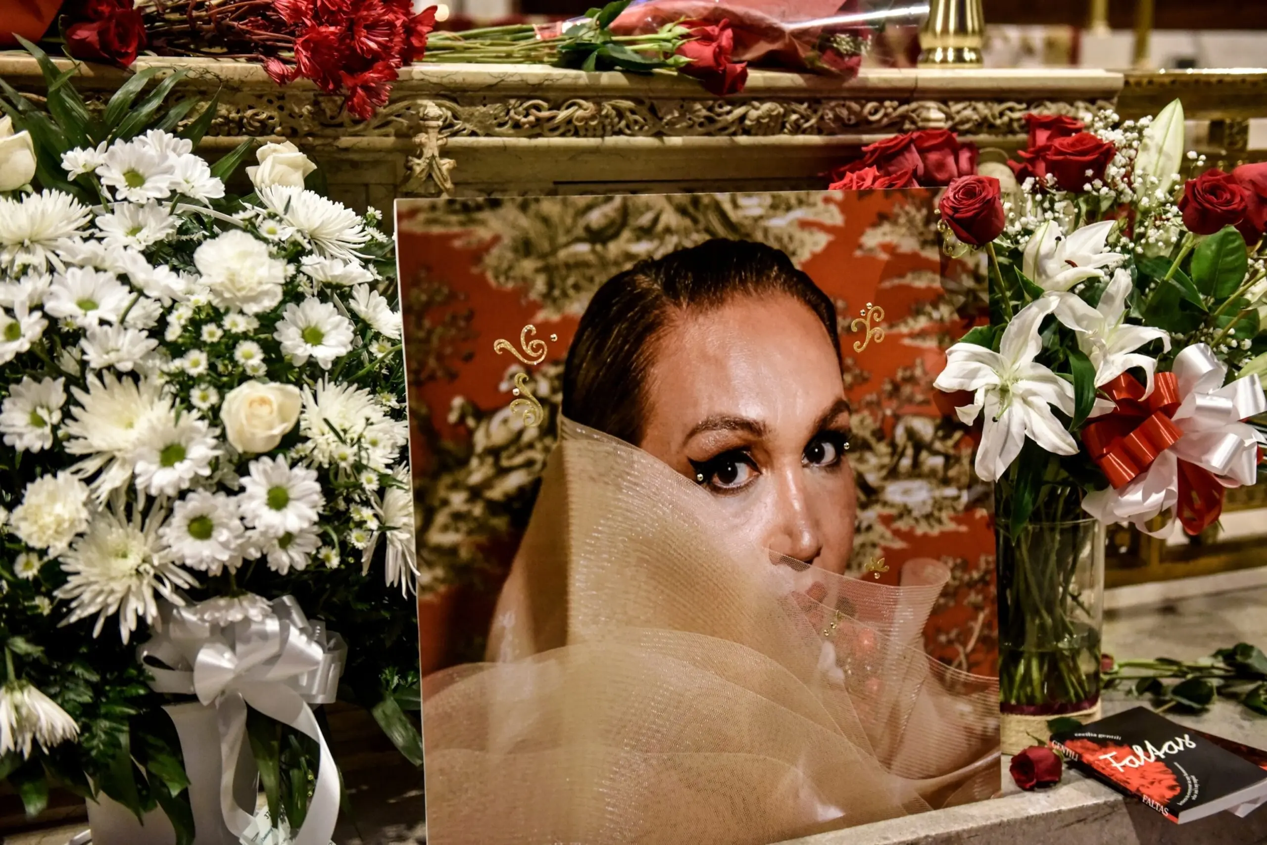 PHOTO: A photo of Cecilia Gentile lies at the altar during her funeral at St. Patrick's Cathedral on February 15, 2024 in New York City.