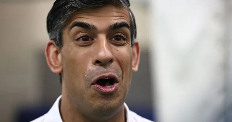 Rishi Sunak speaking during a public appearance.