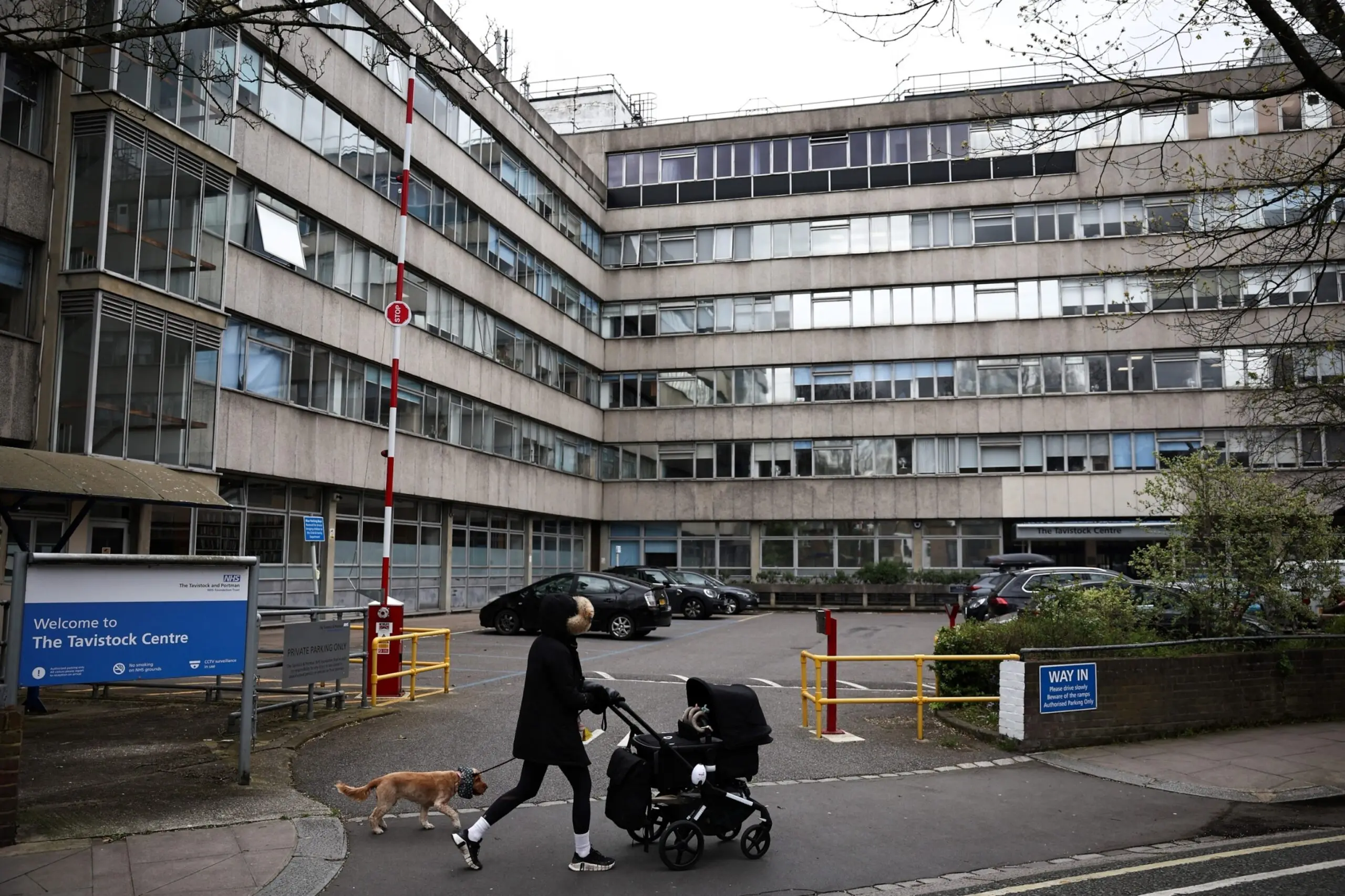 PHOTO:A photograph taken on April 10, 2024, in London, shows the entrance of the NHS Tavistock center, where the Tavistock Clinic hosted the Gender Identity Development Service (GIDS) for children until March 28, 2024.