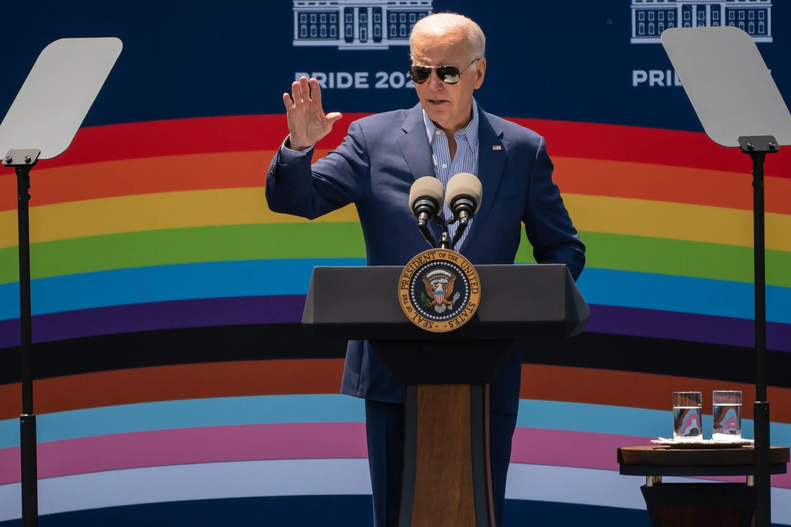 PHOTO: President Joe Biden speaks during a Pride Month celebration event at the White House in Washington, DC, June 10, 2023.