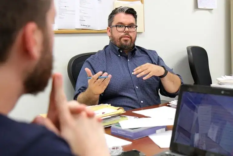 Lambda Legal attorney Nathan Maxwell works closely with Puck Carlson and other students and families involved in the lawsuit.