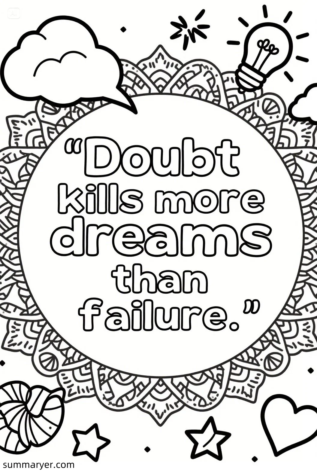 Color Your Way to Positivity: Best Inspirational Quote Coloring Sheets 4