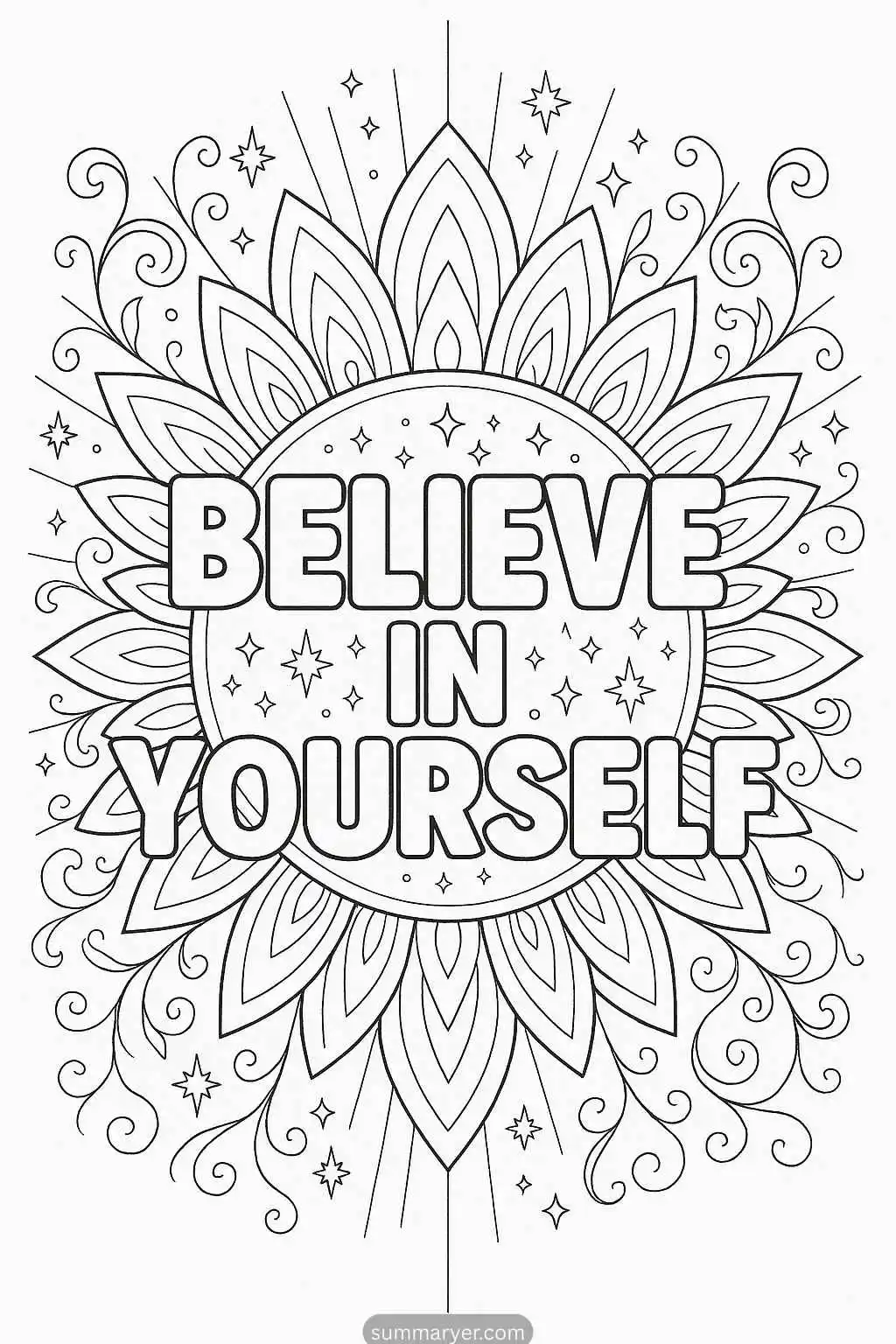 10 Inspirational Coloring Pages to Spark Positivity & Mindfulness "Quotes 1"