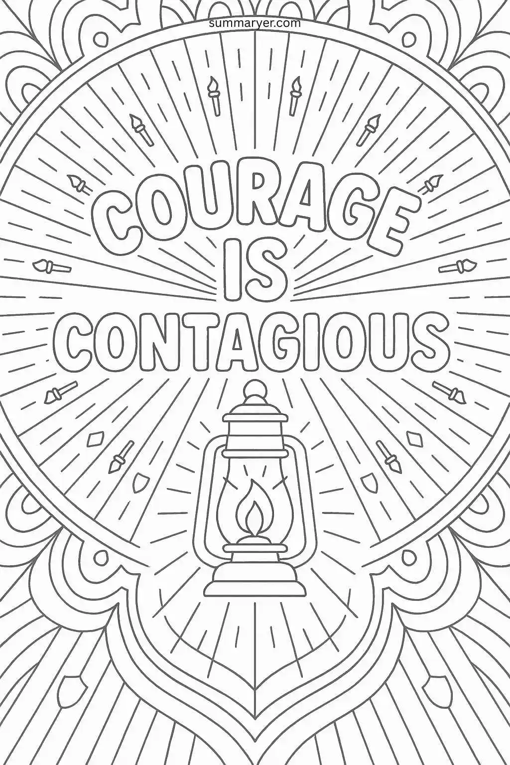 Inspirational Coloring Sheets: 10 Uplifting Mandala Quotes to Color Your Day Brighter "Quote 3"