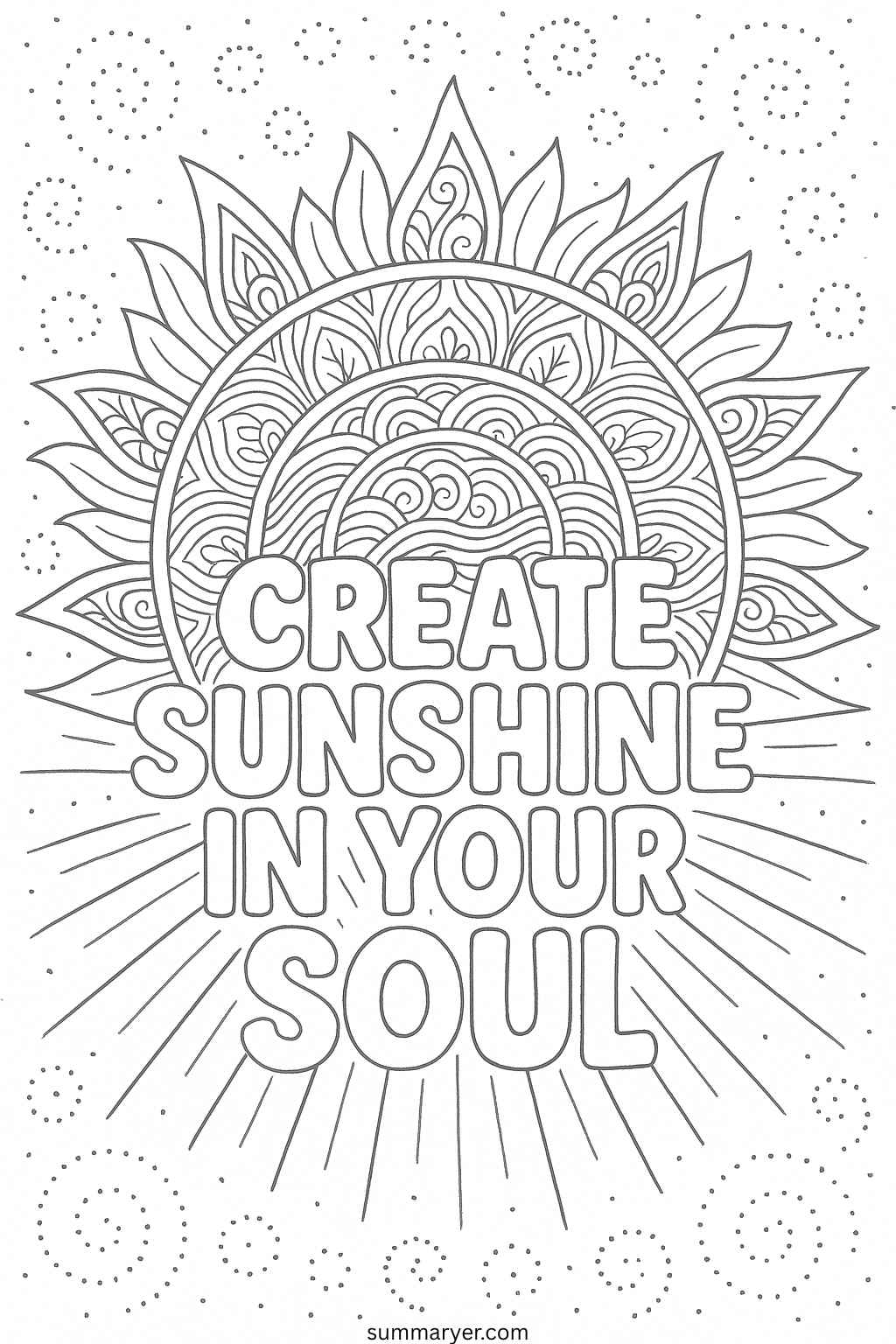 Inspirational Coloring Sheets: 10 Uplifting Mandala Quotes to Color Your Day Brighter "Quote 4"