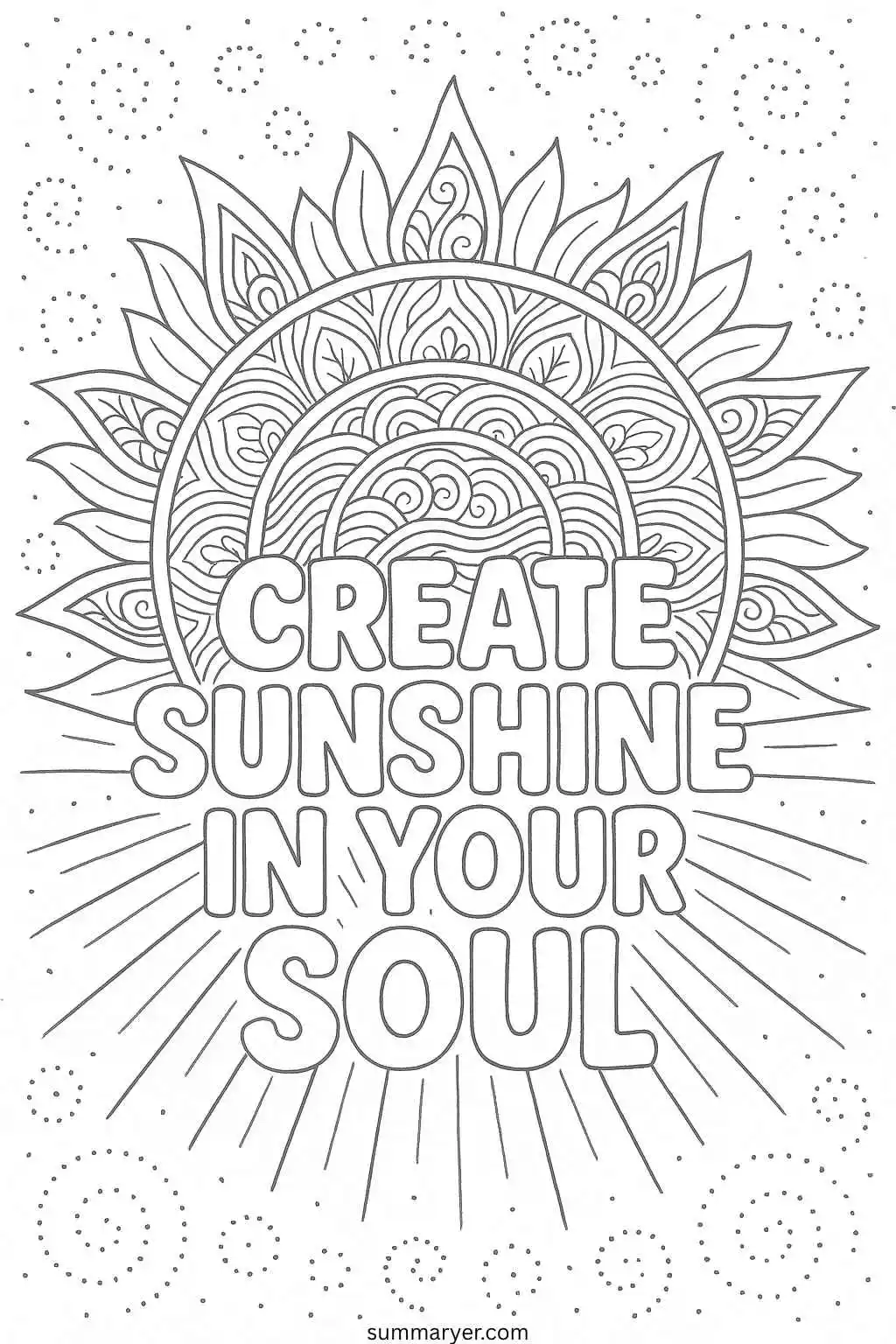 Inspirational Coloring Sheets: 10 Uplifting Mandala Quotes to Color Your Day Brighter "Quote 4"