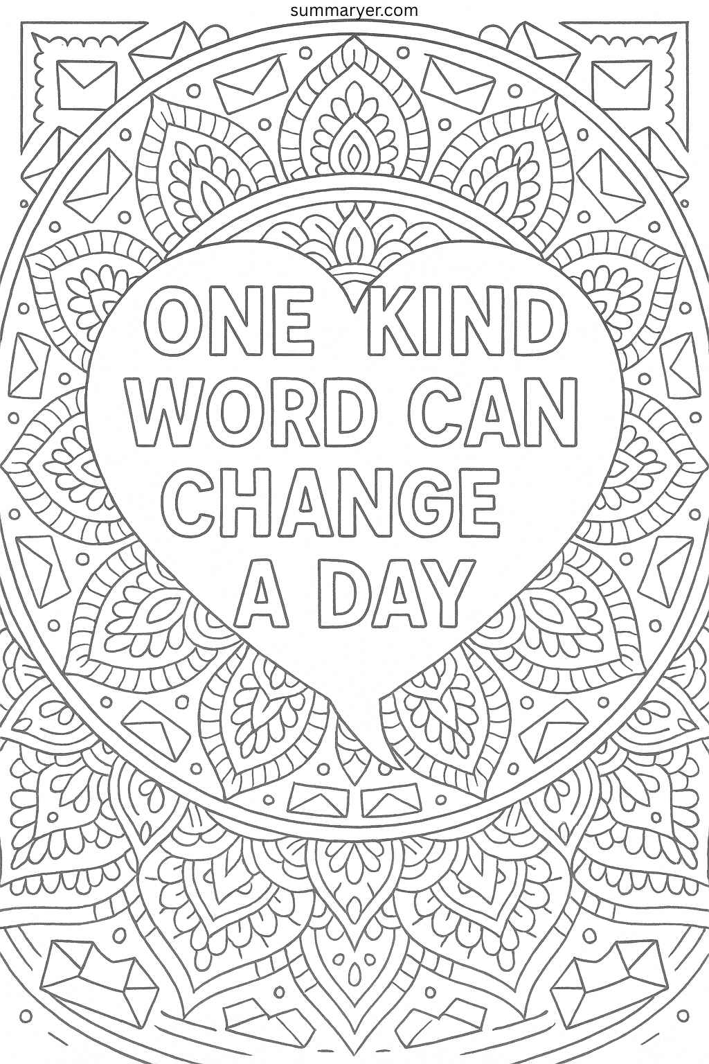 Inspirational Coloring Sheets: 10 Uplifting Mandala Quotes to Color Your Day Brighter "Quote 5"