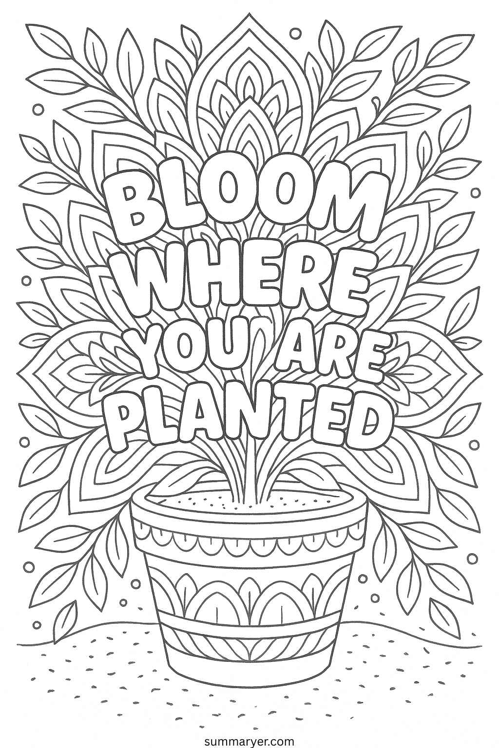Inspirational Coloring Sheets: 10 Uplifting Mandala Quotes to Color Your Day Brighter "Quote 9"