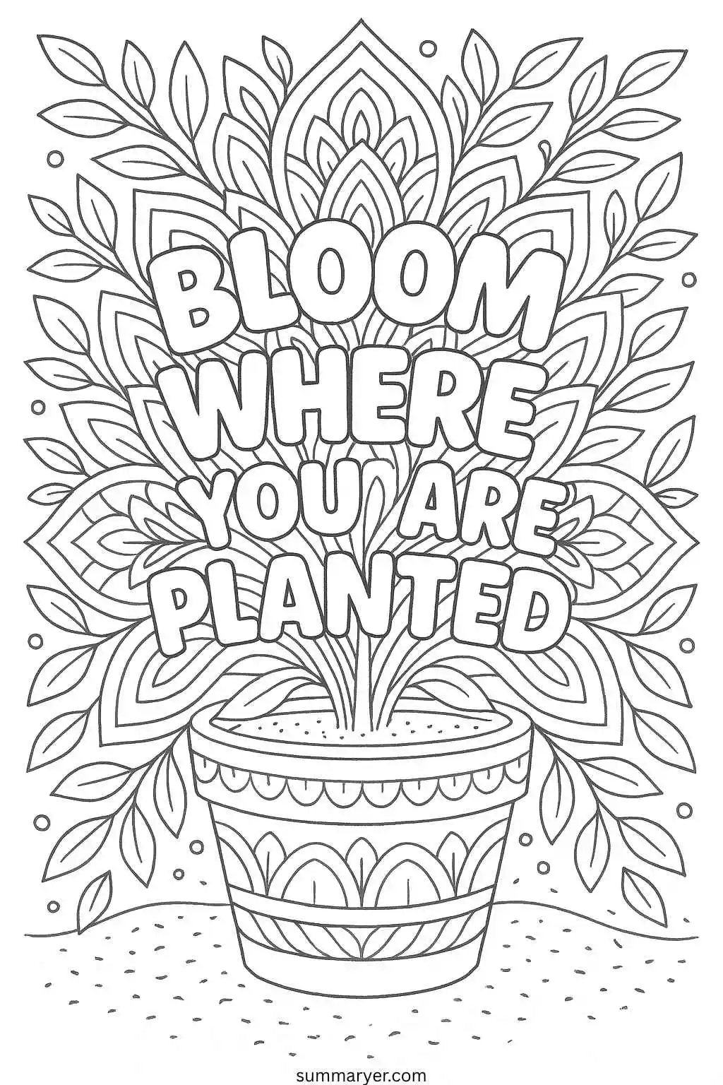 Inspirational Coloring Sheets: 10 Uplifting Mandala Quotes to Color Your Day Brighter "Quote 9"